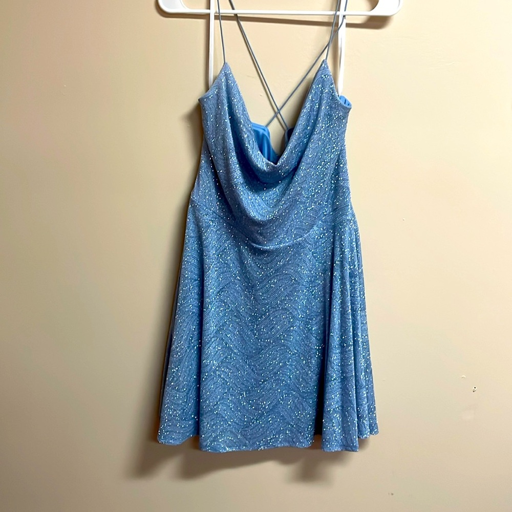 B.Smart Light Blue Sparkly Cocktail Dress Size 15